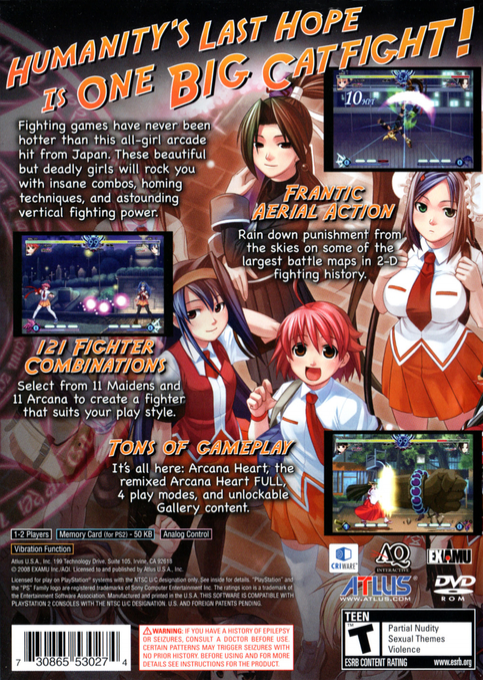 Arcana Heart — Box back