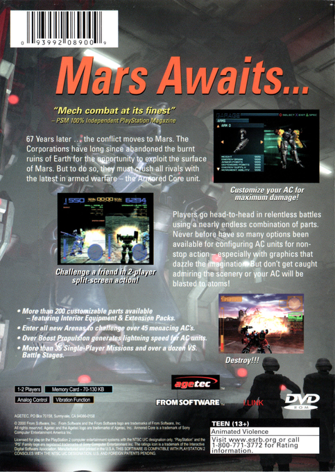 Armored Core 2 — Box back