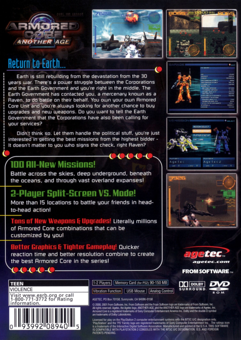 Armored Core 2 : Another Age — Box back