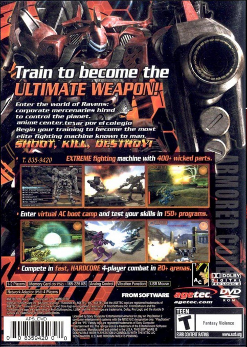 Armored Core : Nine Breaker — Box back