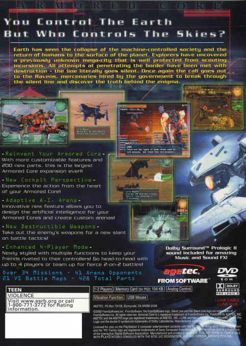 Armored Core : Silent Line — Box back
