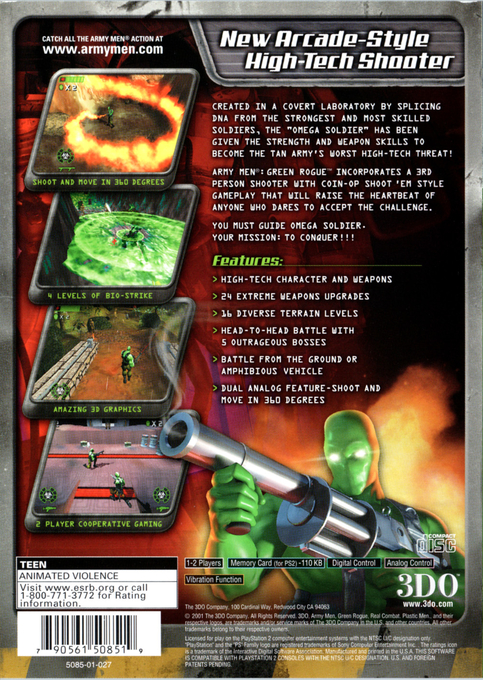 Army Men : Green Rogue — Box back