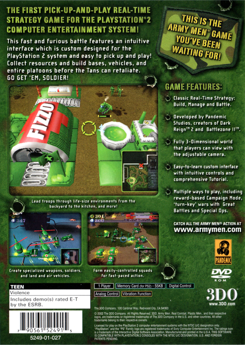 Army Men : RTS — Box back