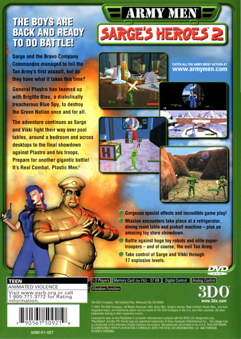 Army Men : Sarge's Heroes 2 — Box back