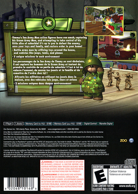Army Men : Soldiers of Misfortune — Box back