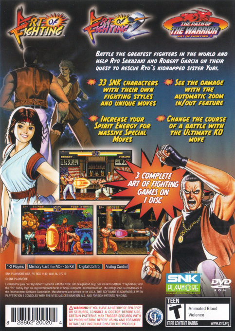 Art of Fighting Anthology — Box back
