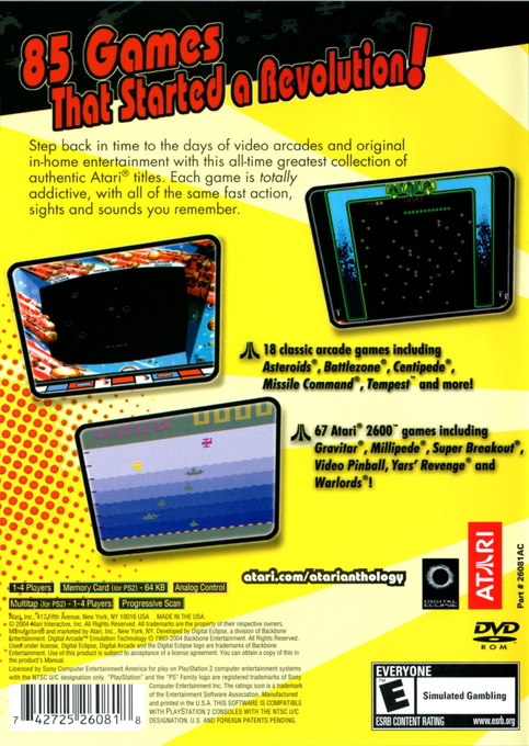 Atari Anthology — Box back