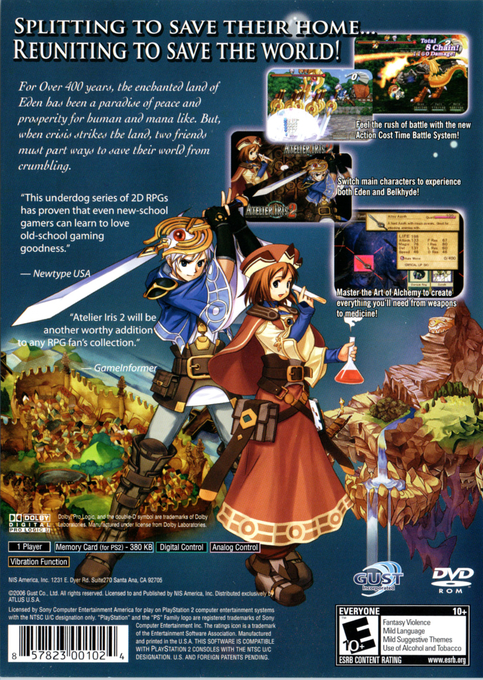 Atelier Iris 2 : The Azoth of Destiny — Box back