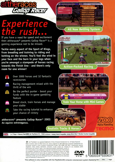 Attheraces Presents Gallop Racer — Box back