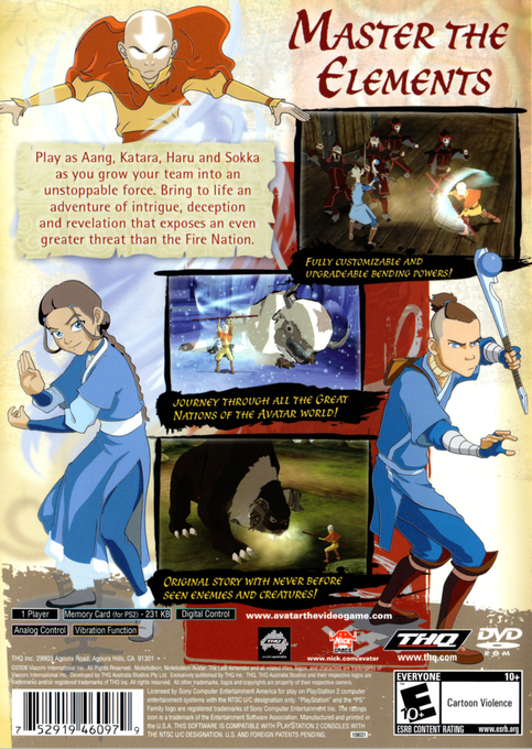 Avatar : The Last Airbender — Box back