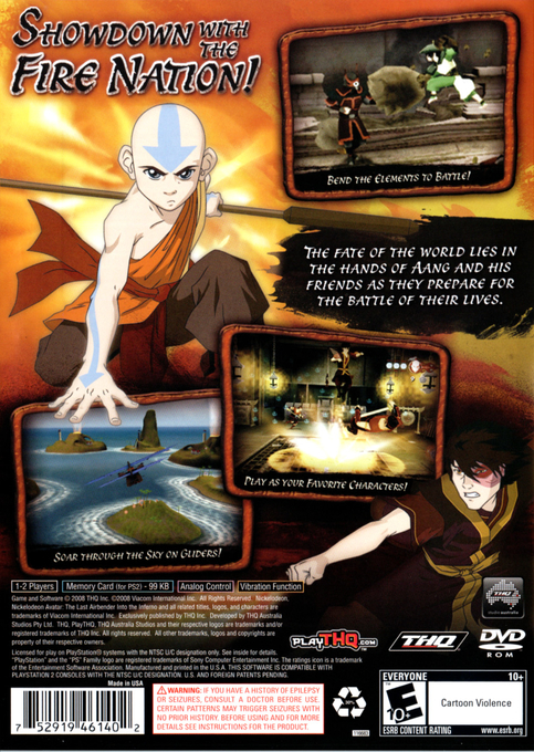 Avatar : The Last Airbender - Into the Inferno — Box back