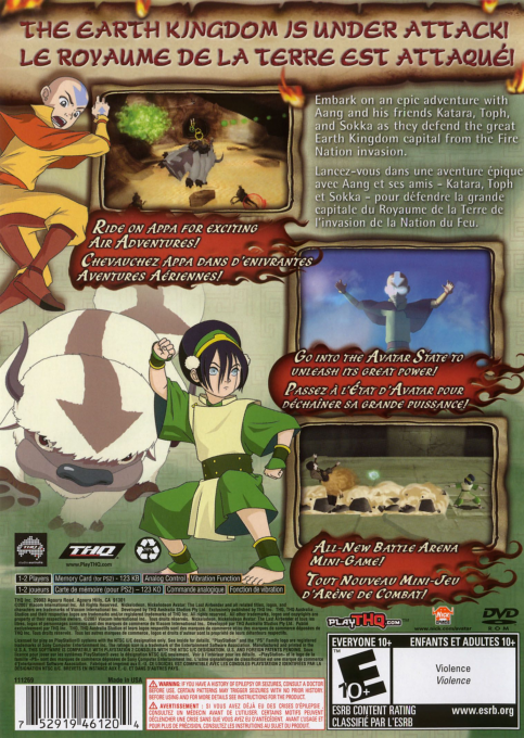 Avatar : The Last Airbender, The Burning Earth — Box back