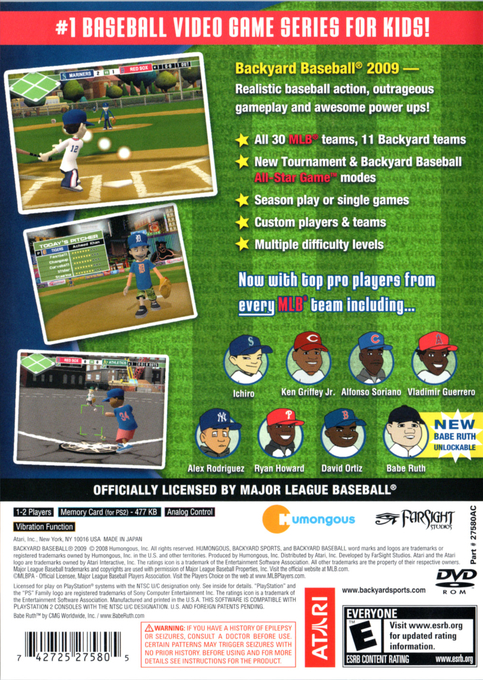 Backyard Baseball '09 — Box back
