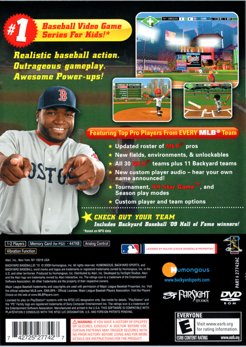 Backyard Baseball '10 — Box back