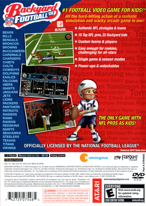 Backyard Football '08 — Box back