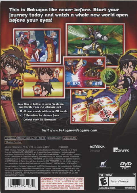 Bakugan : Battle Brawlers — Box back