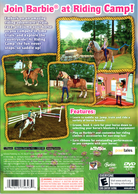 Barbie Horse Adventures : Riding Camp — Box back