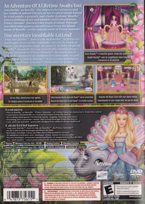 Barbie as The Island Princess — Box back