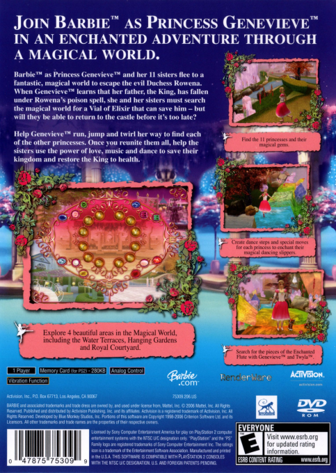 Barbie in The 12 Dancing Princesses — Box back