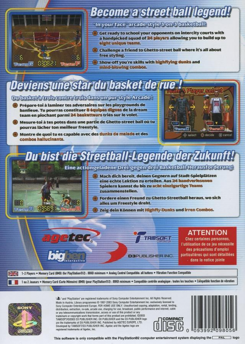 Basketball Xciting — Box back