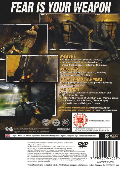 Batman Begins — Box back