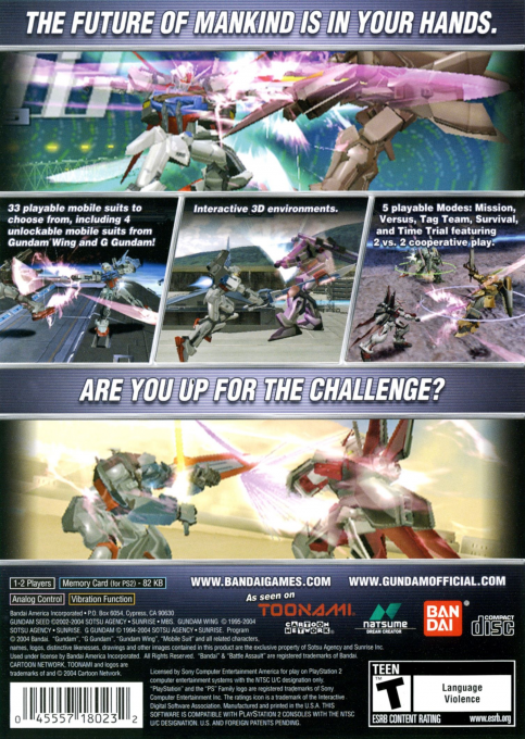 Battle Assault 3 featuring Gundam Seed — Box back