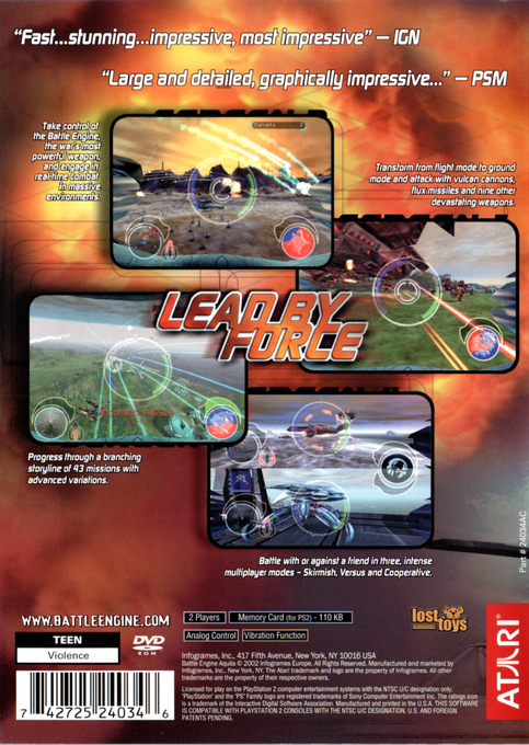 Battle Engine Aquila — Box back