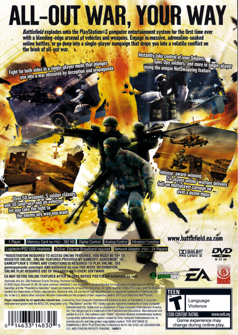 Battlefield 2 : Modern Combat — Box back