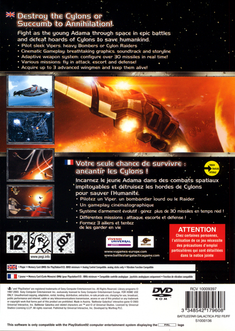 Battlestar Galactica — Box back