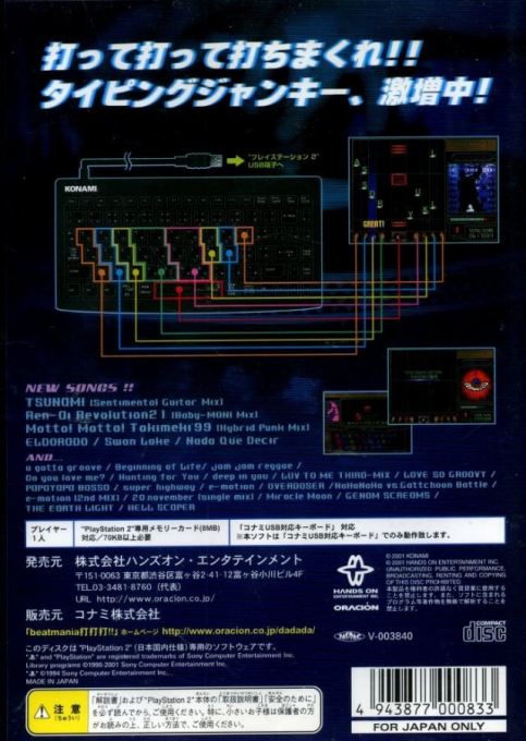 Beatmania Da Da Da!! — Box back
