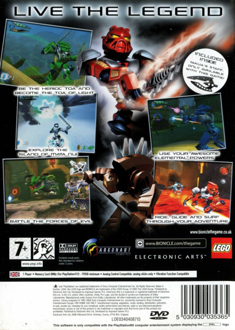 Bionicle — Box back