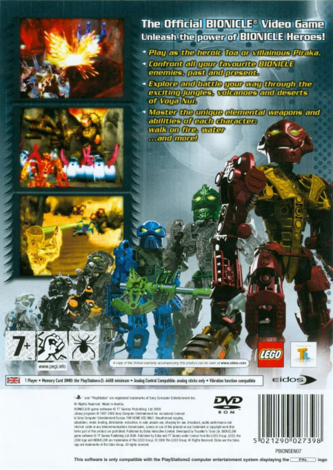 Bionicle Heroes — Box back