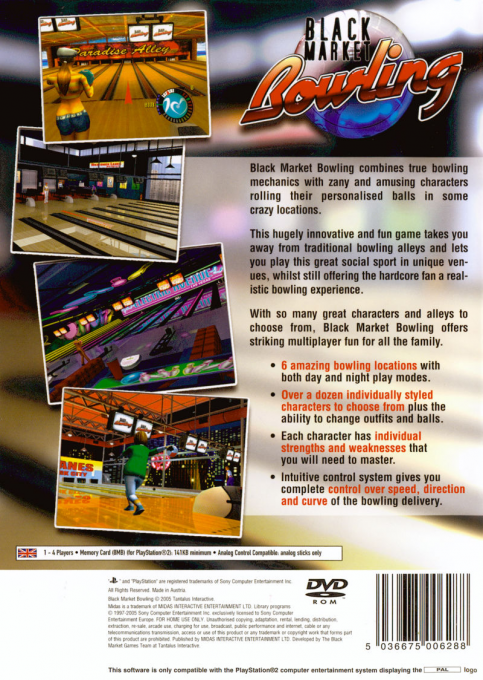 Black Market Bowling — Box back