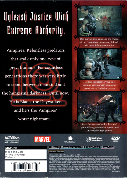 Blade II — Box back