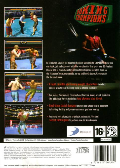 Boxing Champions — Box back