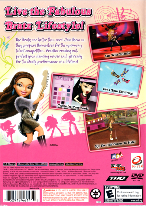 Bratz : Girlz Really Rock — Box back