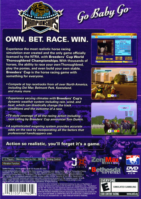 Breeders' Cup : World Thoroughbred Championships — Box back