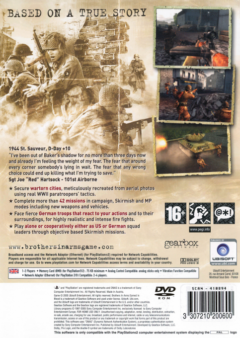 Brothers in Arms : Earned in Blood — Box back