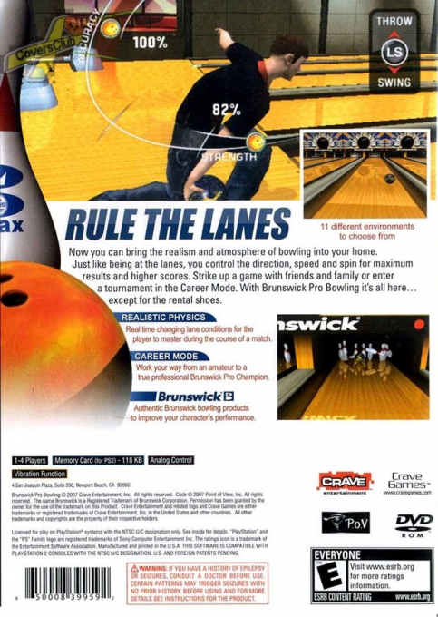 Brunswick Pro Bowling — Box back