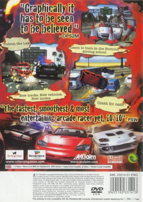 Burnout 2 : Point of Impact — Box back