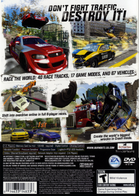 Burnout 3 : Takedown — Box back