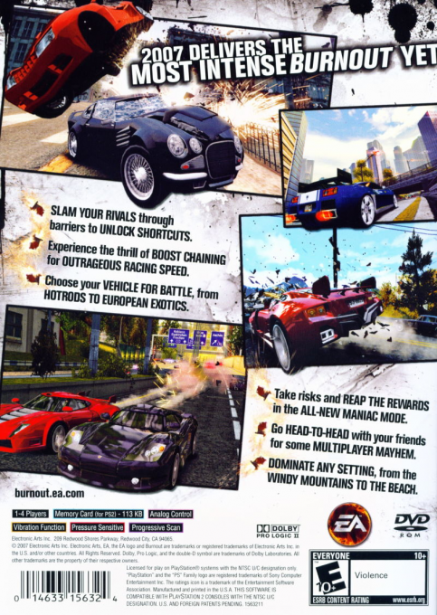 Burnout Dominator — Box back