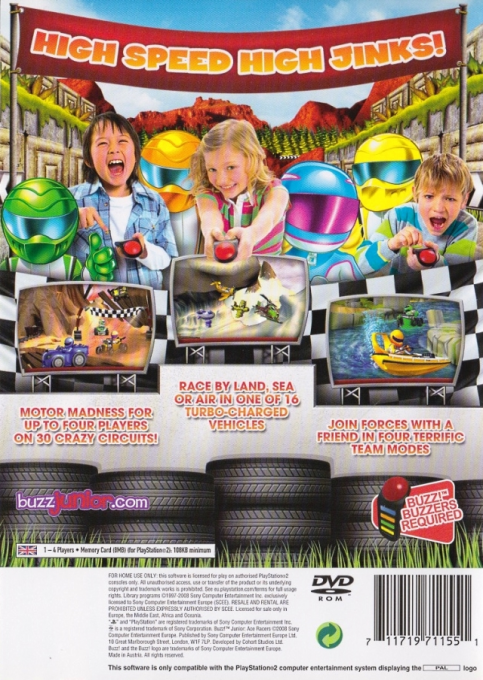 Buzz! Junior : Ace Racers — Box back