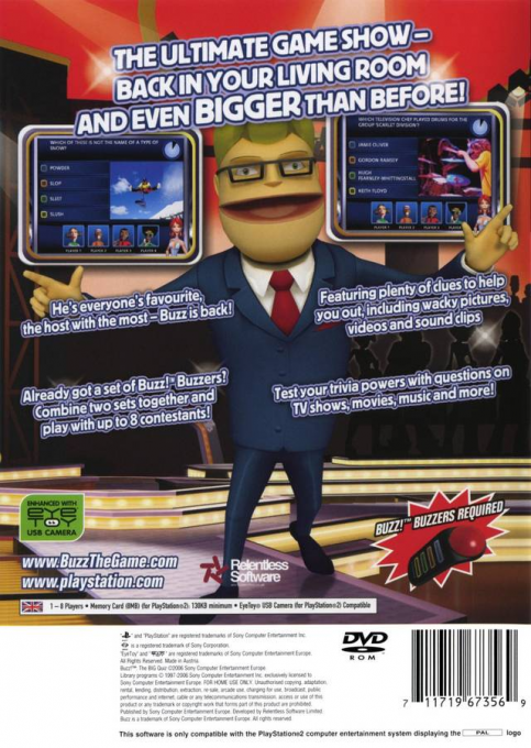 Buzz! The Big Quiz — Box back