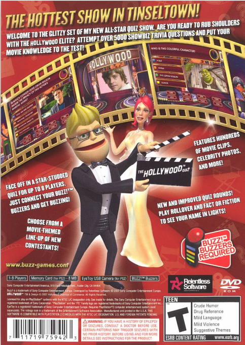 Buzz! The Hollywood Quiz — Box back