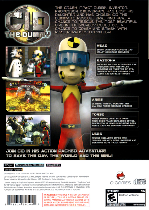 CID the Dummy — Box back