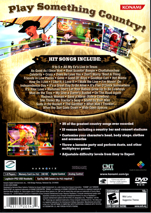 CMT Presents : Karaoke Revolution, Country — Box back