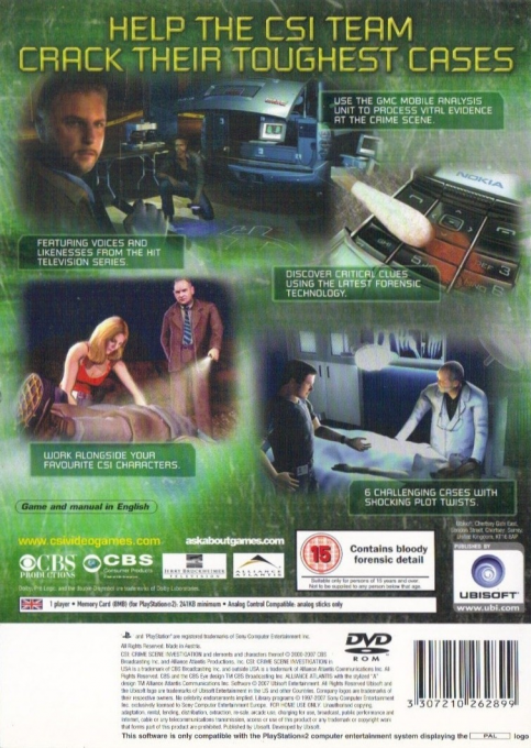 CSI : Crime Scene Investigation — Box back