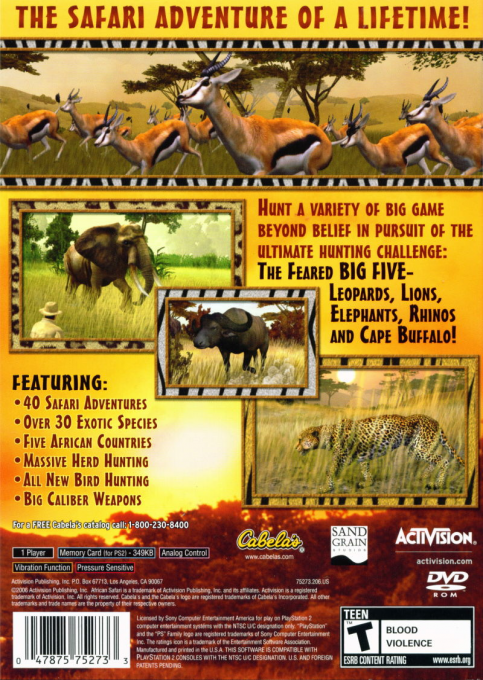 Cabela's African Safari — Box back