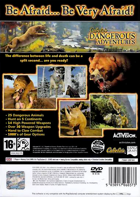 Cabela's Dangerous Adventures — Box back